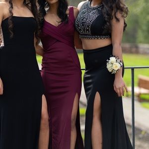 Black 2 piece prom dress